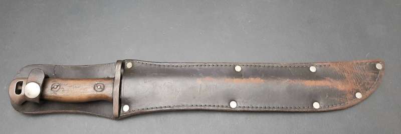 **Rhodesian Bush War: 1970s BSAP Converted 1907 `Bush Knife` w/ Scabbard (45cm).**