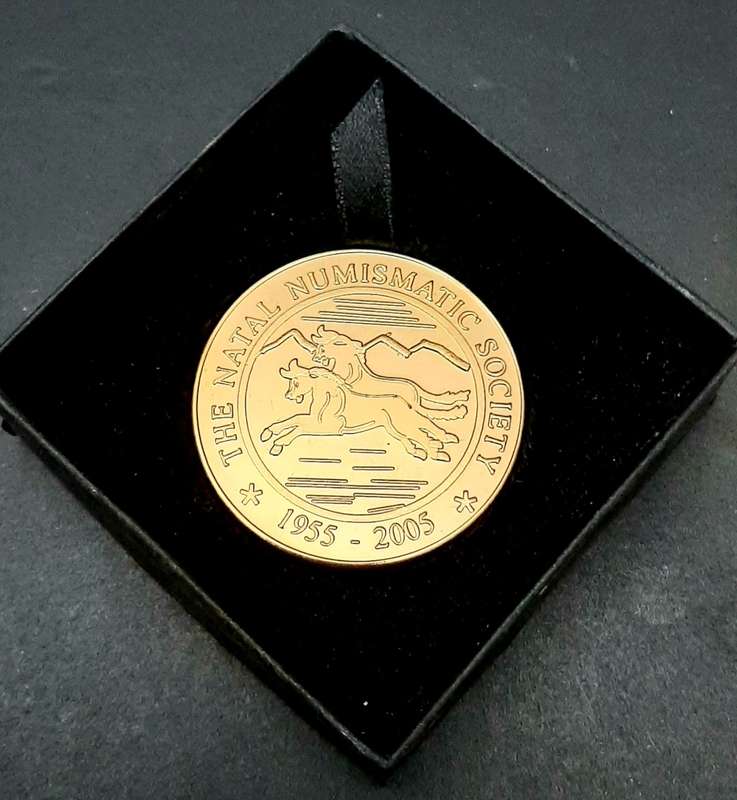 **50th Anniv. : Natal Numismatic Society Medallion w/ Case (EF).**