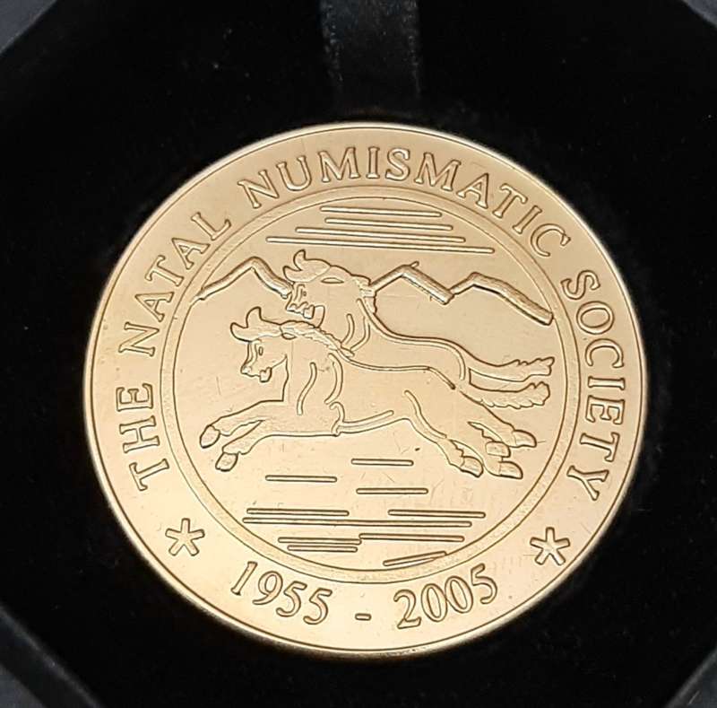 **50th Anniv. : Natal Numismatic Society Medallion w/ Case (EF).**