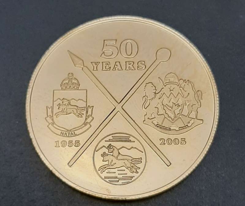 **50th Anniv. : Natal Numismatic Society Medallion w/ Case (EF).**