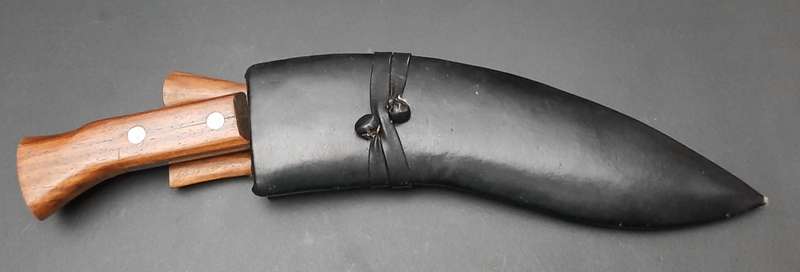 **RARE: 1960s Assam Territory Force/ Rifles Kukri w/ Scabbard (38cm).**