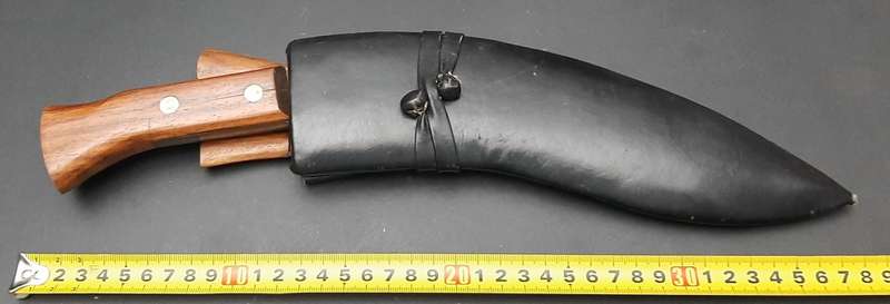 **RARE: 1960s Assam Territory Force/ Rifles Kukri w/ Scabbard (38cm).**
