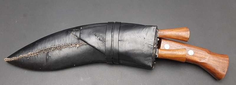 **RARE: 1960s Assam Territory Force/ Rifles Kukri w/ Scabbard (38cm).**