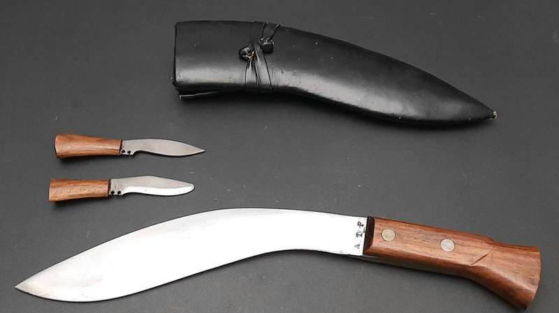 **RARE: 1960s Assam Territory Force/ Rifles Kukri w/ Scabbard (38cm).**