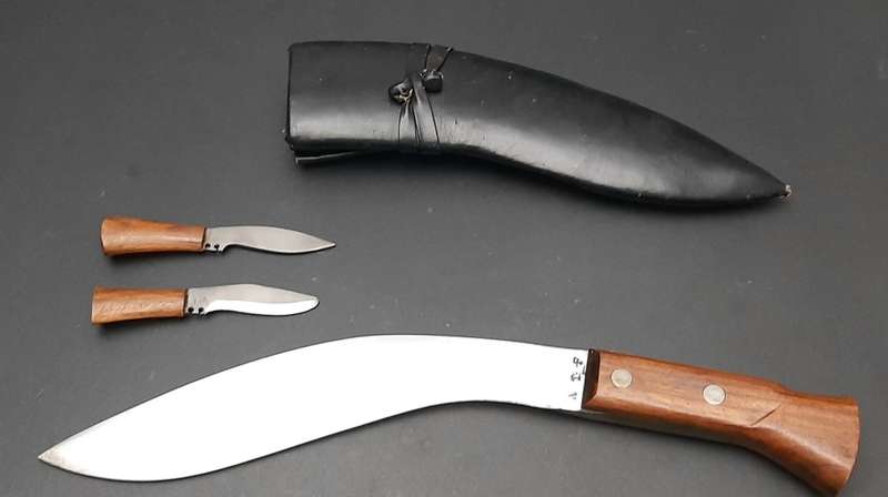 **RARE: 1960s Assam Territory Force/ Rifles Kukri w/ Scabbard (38cm).**