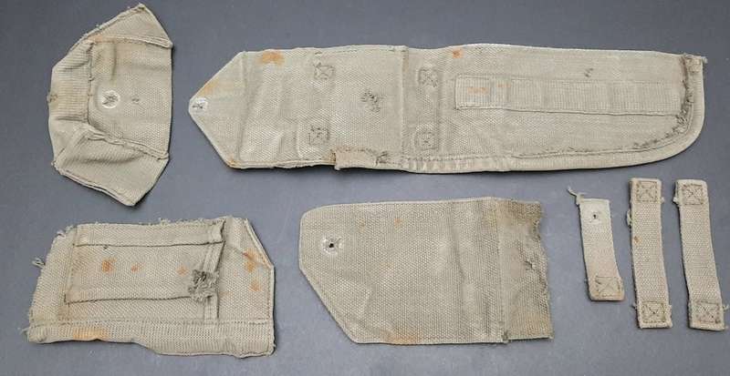 **Border War : 1970s SADF Patt.73 Webbing Canvas Material Swatches(x7 Pcs).**