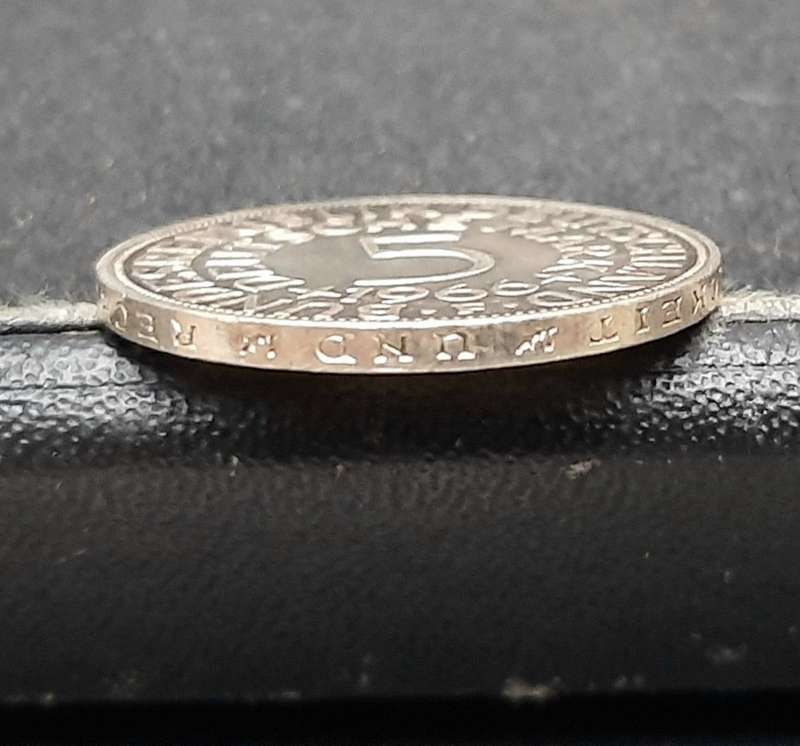 **1966 West-German: .625 Silver 5 Mark Coin (XF).**