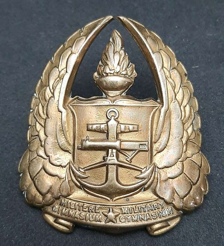 **Border War : 1960s SADF Army Gymnasium Officer`s Cap Badge w/ Lugs (LARGE).**