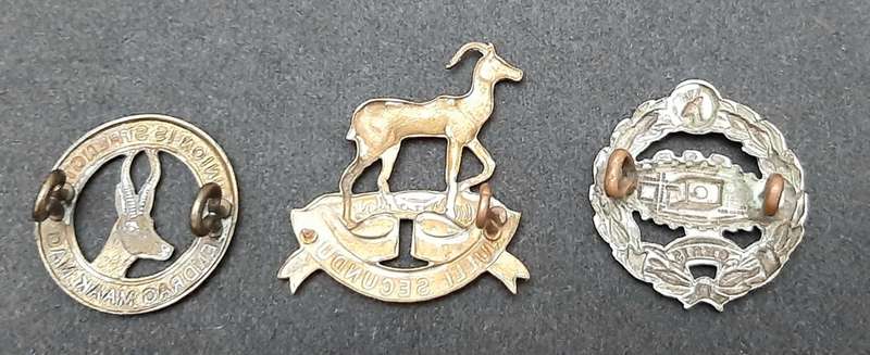 **WW2 UDF : Lot x 3 Service Insignia Badges (GS, Pretoria Regt. & SA Tank Corps).**