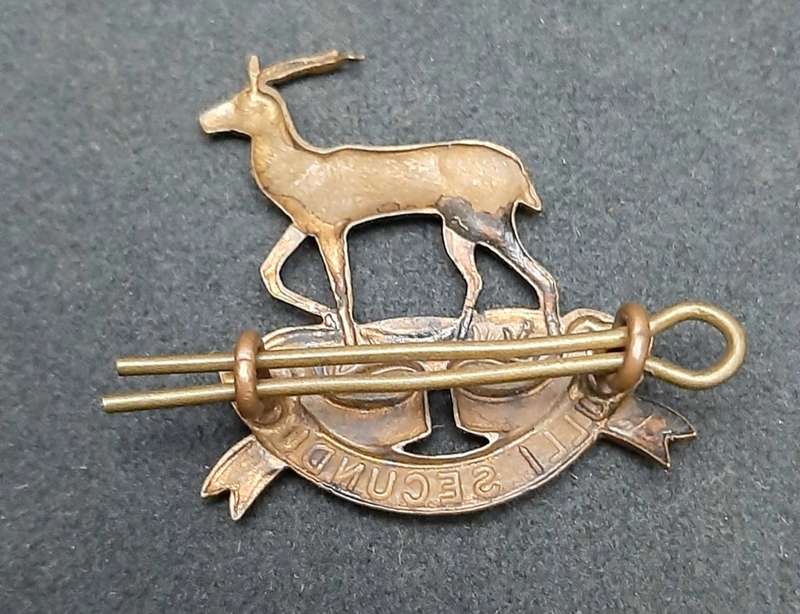 **WW2 UDF: Pretoria Regiment Brass Cap Badge w/ Pin.**