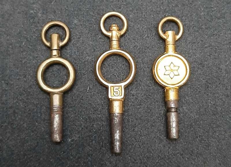 19th century J.W. Benson et al. pocket watch adjustment keys x3