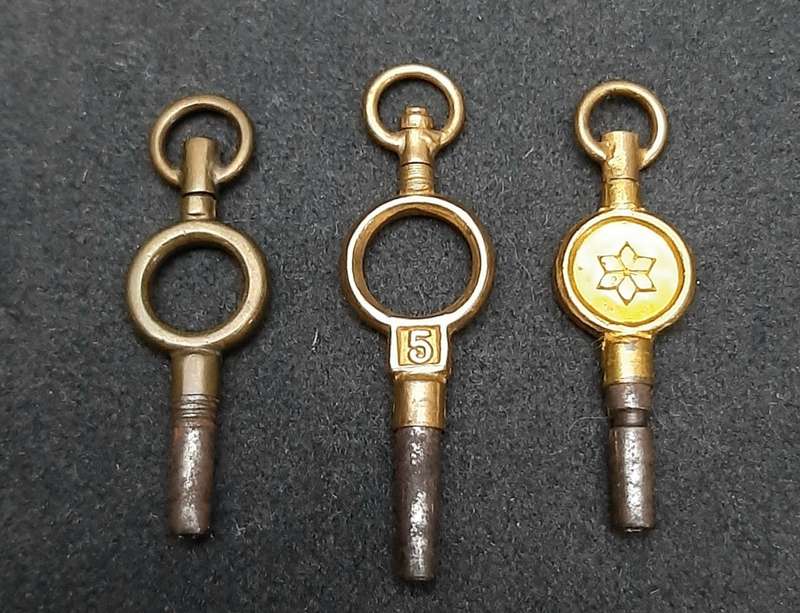 19th century J.W. Benson et al. pocket watch adjustment keys x3