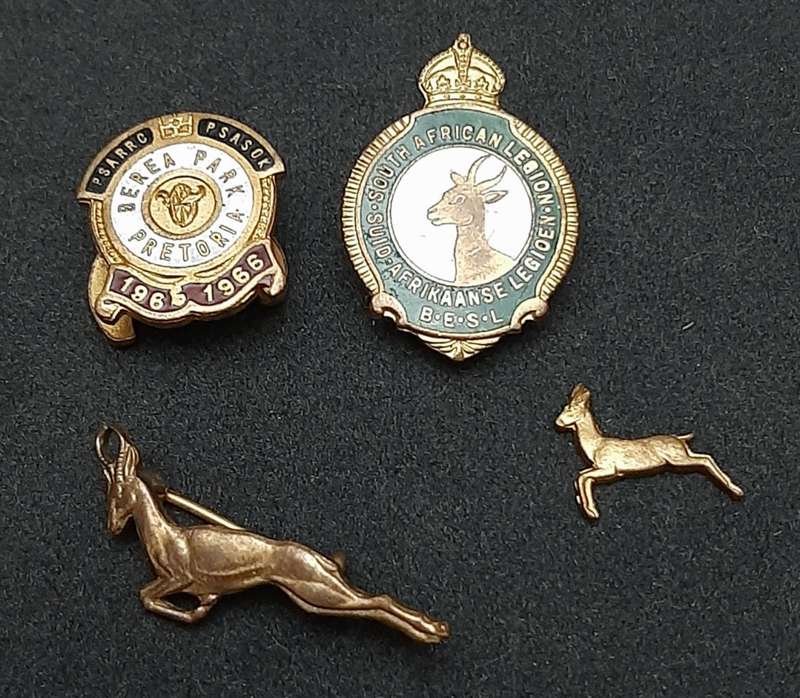 WW2 South African Legion & S.A. Railways Lapel Badges x4