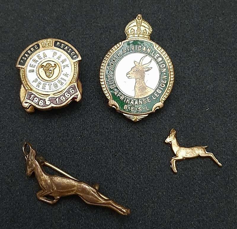 WW2 South African Legion & S.A. Railways Lapel Badges x4