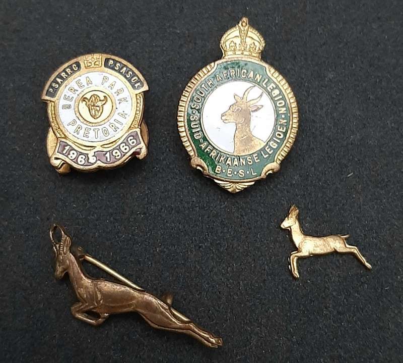 WW2 South African Legion & S.A. Railways Lapel Badges x4