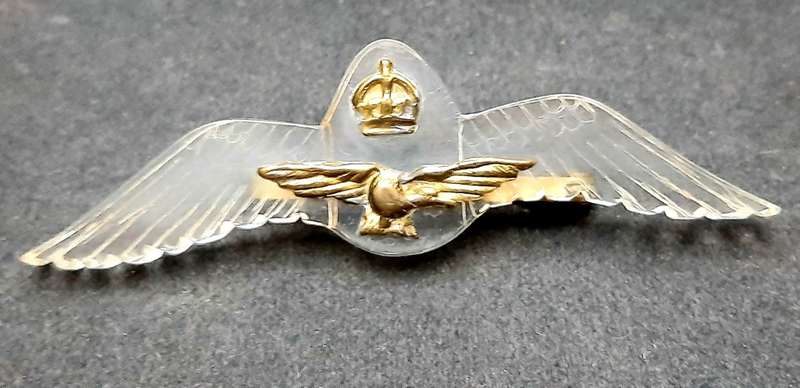 **RARE: WW2 RAF Pilot`s Sweetheart Perspex Badge w/ Victory Pin.**