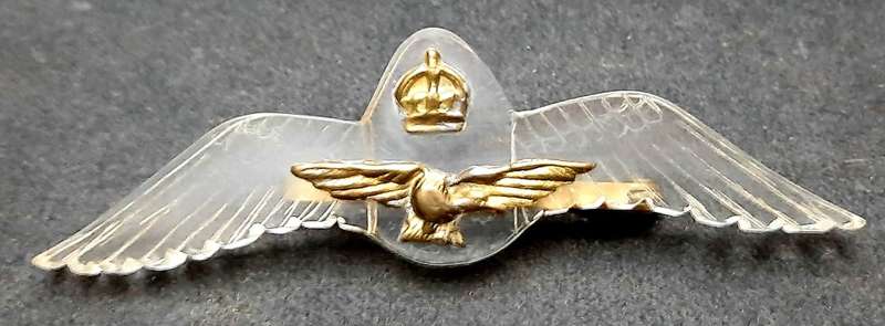 **RARE: WW2 RAF Pilot`s Sweetheart Perspex Badge w/ Victory Pin.**