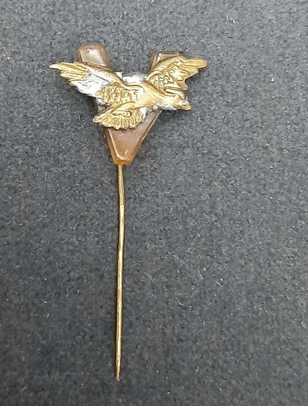 **RARE: WW2 RAF Pilot`s Sweetheart Perspex Badge w/ Victory Pin.**