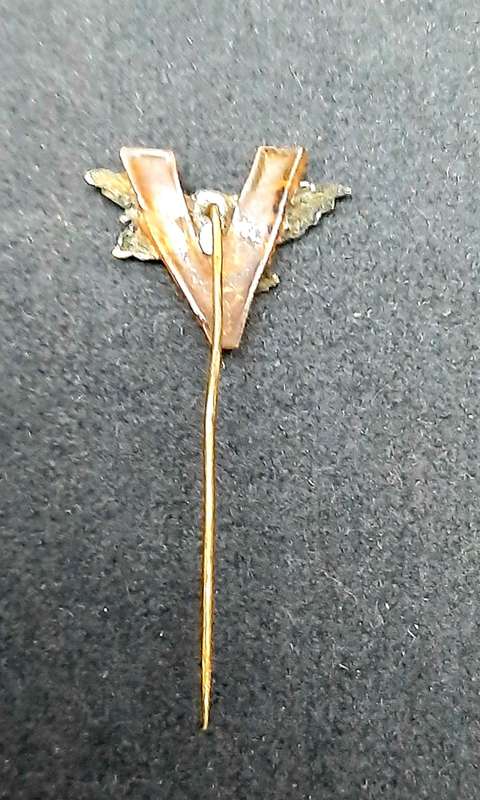 **RARE: WW2 RAF Pilot`s Sweetheart Perspex Badge w/ Victory Pin.**
