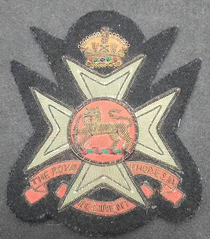 1947 Royal Rhodesia Regiment Bullion Blazer Badge - 10cm x 8cm
