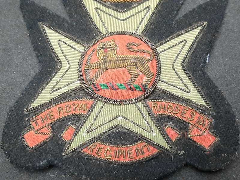 1947 Royal Rhodesia Regiment Bullion Blazer Badge - 10cm x 8cm