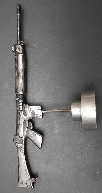 **Rhodesian Bush War: FN FAL Rifle Cast Desk  Model on Plinth (29cm x 12cm).**