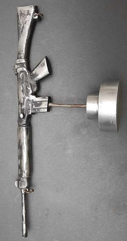 **Rhodesian Bush War: FN FAL Rifle Cast Desk  Model on Plinth (29cm x 12cm).**