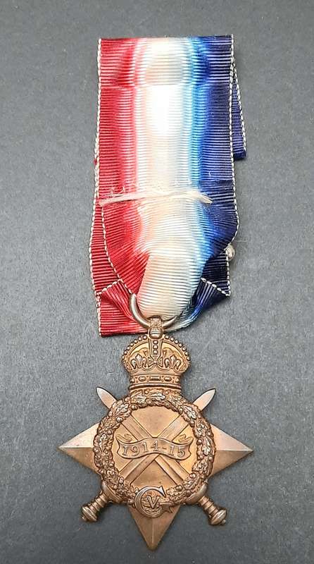 **WW1 UDF: 1914-15 Star Medal w/ Silk Ribbon (4th Dist. Mntd. Rifles).*(