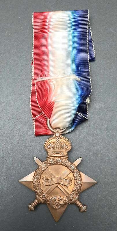 **WW1 UDF: 1914-15 Star Medal w/ Silk Ribbon (4th Dist. Mntd. Rifles).*(