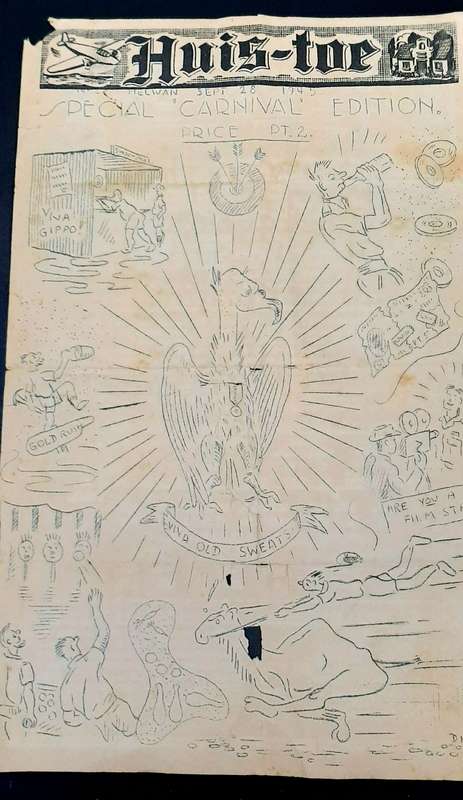 **RARE: WW2 South African `Huis Toe` Demob. Newsletter D/Sided (Sept. 1945).**