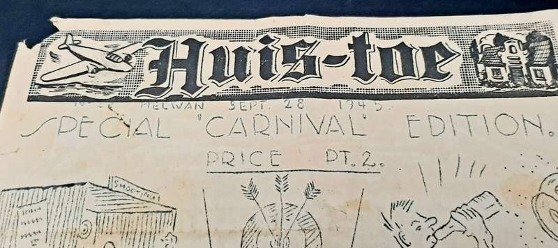 **RARE: WW2 South African `Huis Toe` Demob. Newsletter D/Sided (Sept. 1945).**
