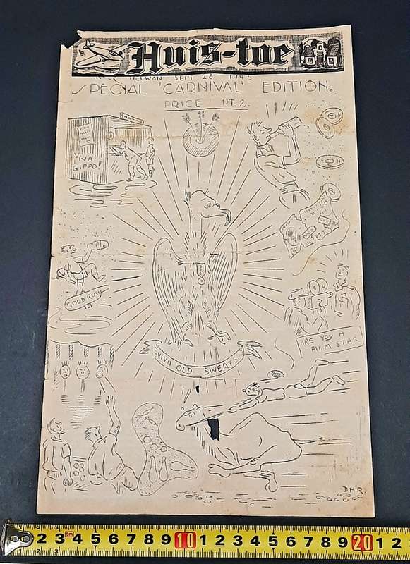 **RARE: WW2 South African `Huis Toe` Demob. Newsletter D/Sided (Sept. 1945).**