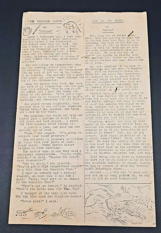 **RARE WW2 : South African Forces `Huis Toe` Demob. Newsletter D/ Sided #2 (1945).**