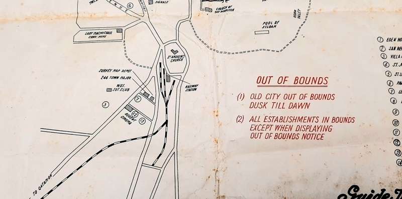 **RARE WW2: British Military Authority `Palestine` Jerusalem City Map (1943/  1944)#2 .**