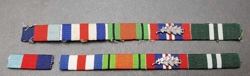 **WW2: Campaign Medal Ribbon Bars w/ Oakleaf Devices (x2 ).**