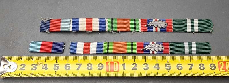 **WW2: Campaign Medal Ribbon Bars w/ Oakleaf Devices (x2 ).**