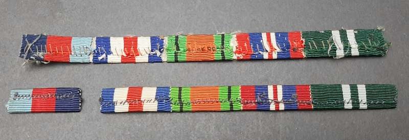 **WW2: Campaign Medal Ribbon Bars w/ Oakleaf Devices (x2 ).**
