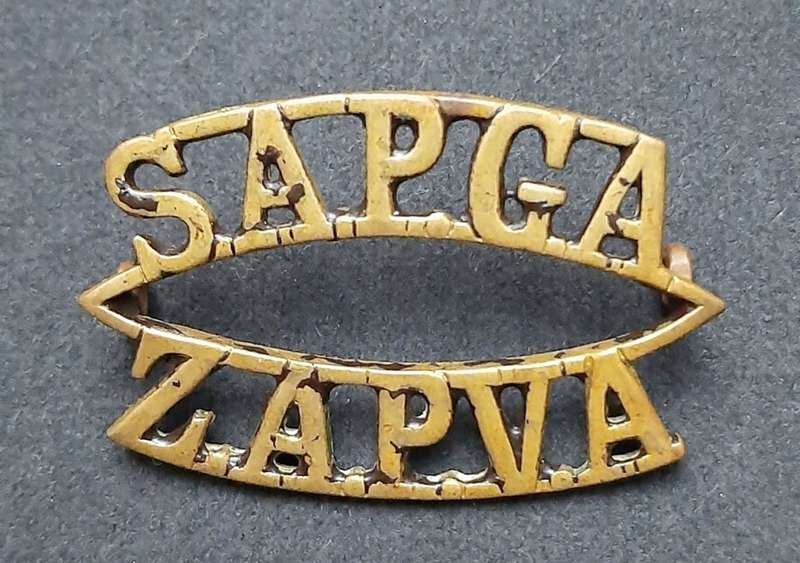 **RARE: Pre-1921 South African Permanent Garrison Artillery Shoulder Title w/ Lugs x1**