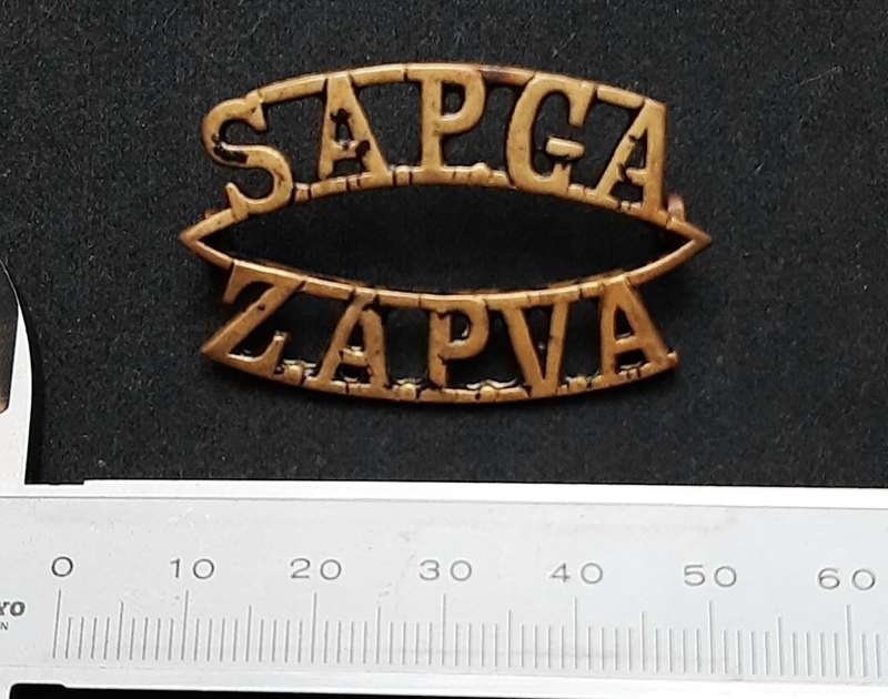**RARE: Pre-1921 South African Permanent Garrison Artillery Shoulder Title w/ Lugs x1**