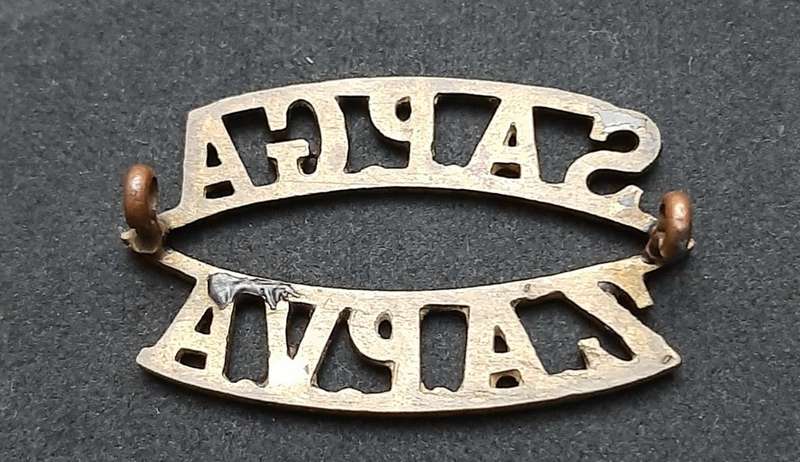 **RARE: Pre-1921 South African Permanent Garrison Artillery Shoulder Title w/ Lugs x1**