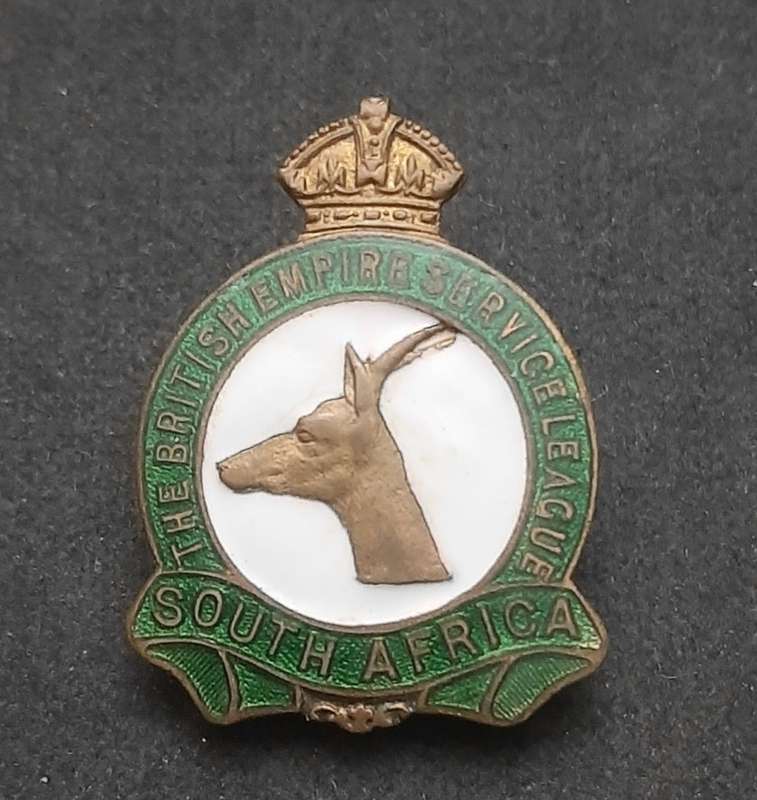 **WW1: South African- British Empire Service League Enamel Badge (Pin Intact).**