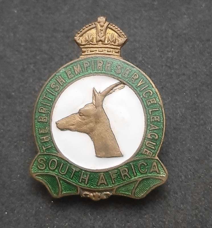 **WW1: South African- British Empire Service League Enamel Badge (Pin Intact).**