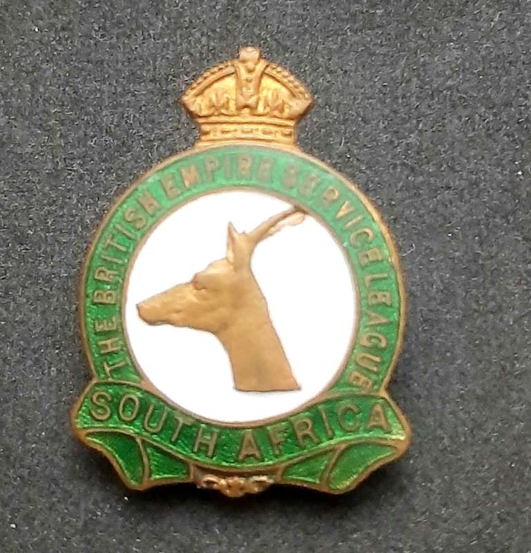 **WW1: South African- British Empire Service League Enamel Badge (Pin Intact).**