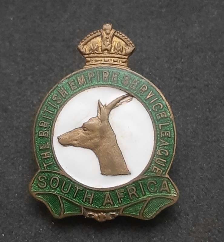 **WW1: South African- British Empire Service League Enamel Badge (Pin Intact).**