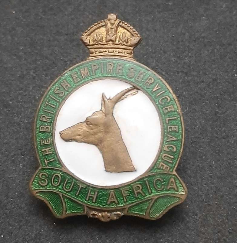 **WW1: South African- British Empire Service League Enamel Badge (Pin Intact).**