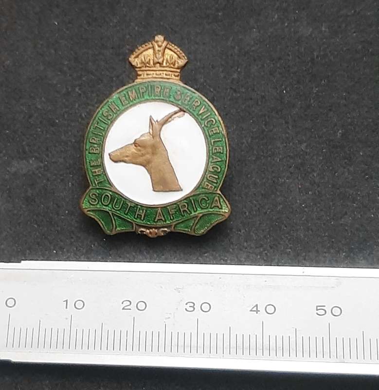 **WW1: South African- British Empire Service League Enamel Badge (Pin Intact).**