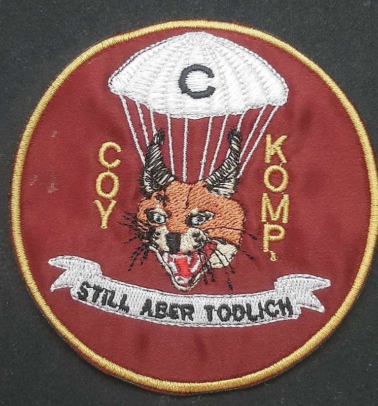 **Border War : 1980s SADF 1 Parachute/ 44 Para Brig. 'C Coy' Tracksuit Badge(9cmx 9cm).**