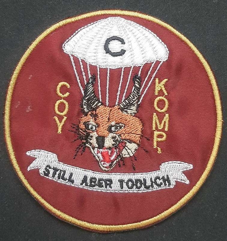 **Border War : 1980s SADF 1 Parachute/ 44 Para Brig. 'C Coy' Tracksuit Badge(9cmx 9cm).**