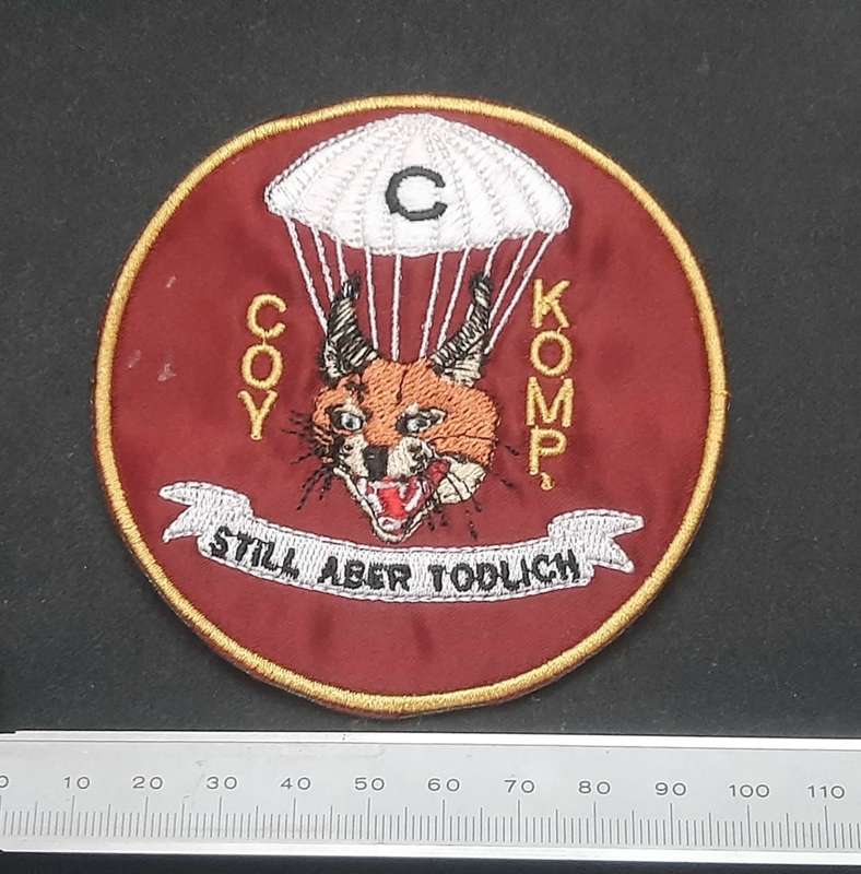 **Border War : 1980s SADF 1 Parachute/ 44 Para Brig. 'C Coy' Tracksuit Badge(9cmx 9cm).**
