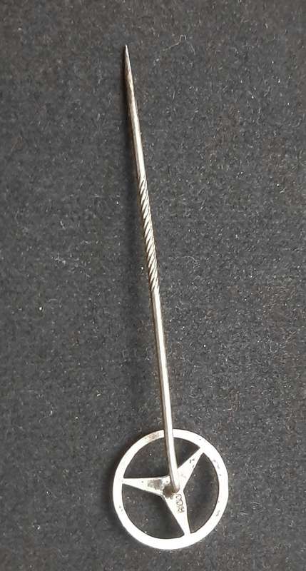 **RARE: 1980s Mercedes-Benz .800 Silver Tie Pin (6.5 cm).**